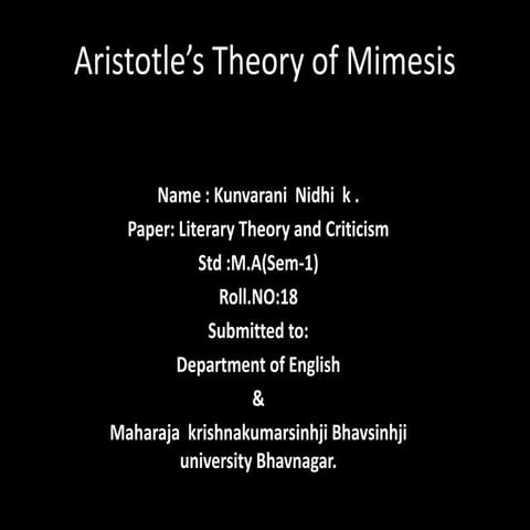 Literary theory and criticism