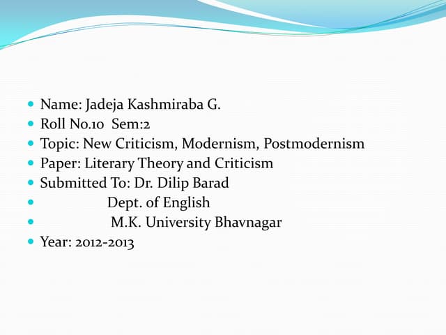 Literary Criticism