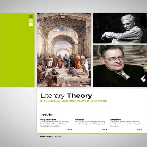 Literary  Theory  Syllabus,  Fall 2009
