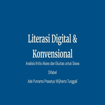 Literasi Digital dan Konvensional - Sebuah materi untuk bersama