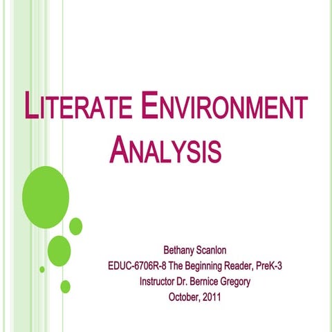 Literate Environment Analysis