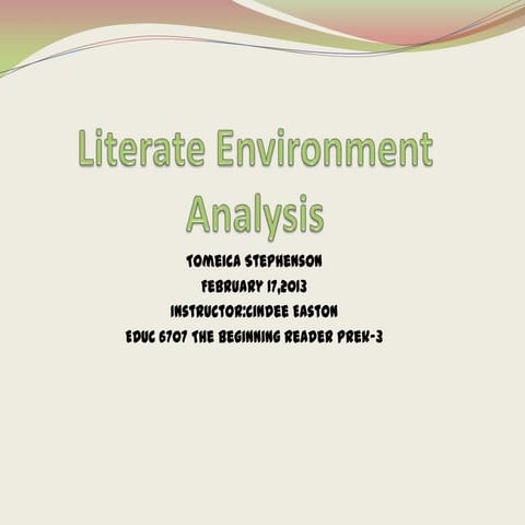 Literate environment analysis