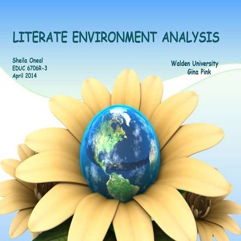 Literate Environment Analysis By Sheila Oneal