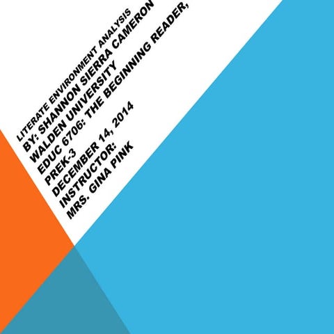 Literate environment analysis