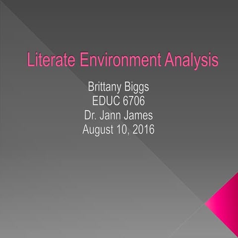Literate environment analysis