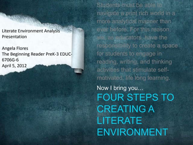 Literate environment analysis presentation