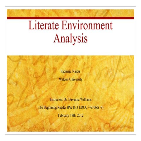 Literate environment presentation