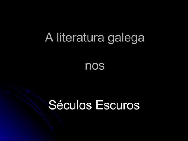 Literatura Seculos Escuros
