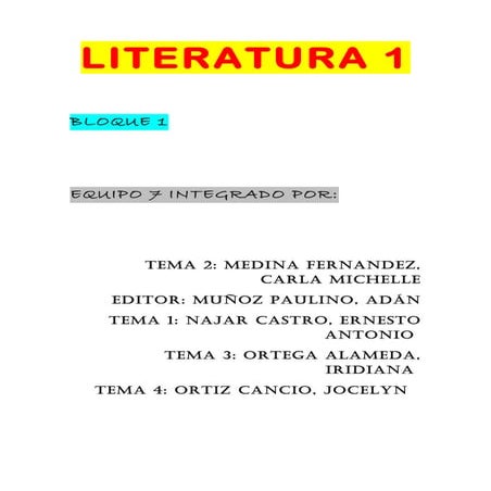 Literatura 331 equipo 7 bloque1
