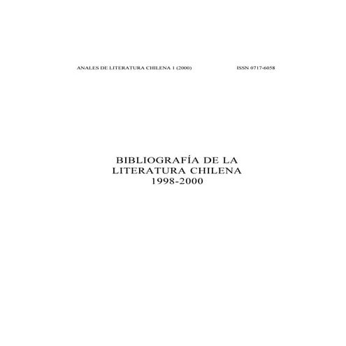 Literaturachilena 1998-2000