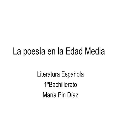 La poesía en la Edad Media