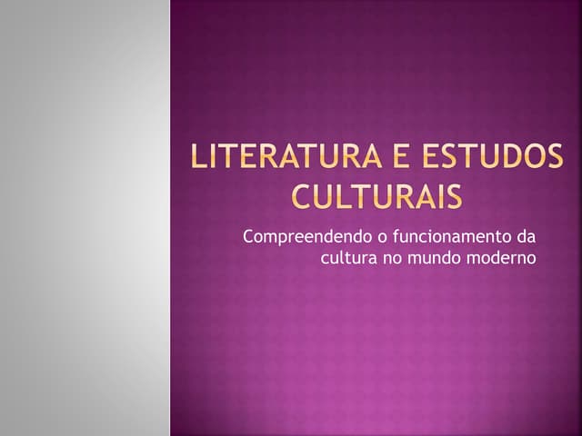 Literatura e Estudos Culturais