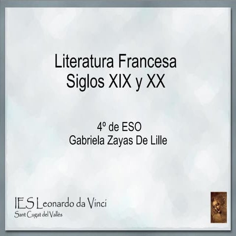 Literatura francesa siglos xix y xx