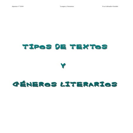 Literatura: géneros literarios