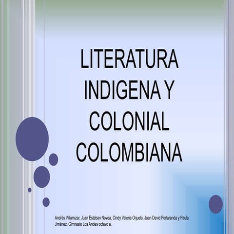 Literatura indigena y colonial colombiana