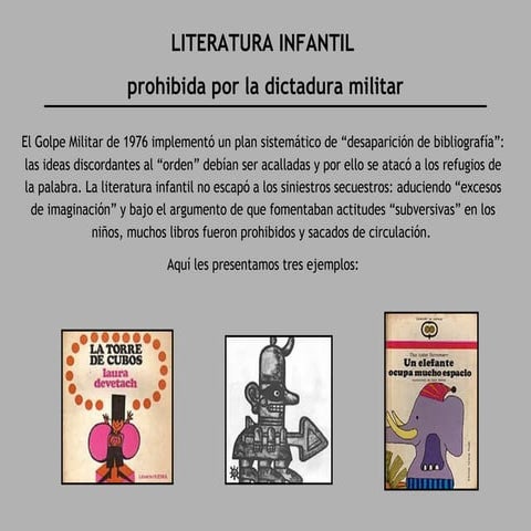 Literatura infantil prohibida por la dictadura militar