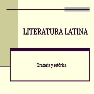 Literatura Latina Oratoria