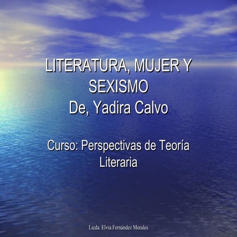 Literatura, mujer y sexismo
