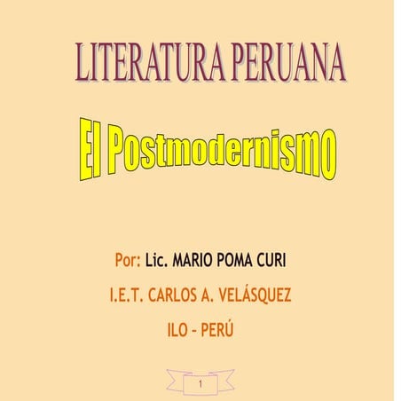Literatura peruana   el postmodernismo