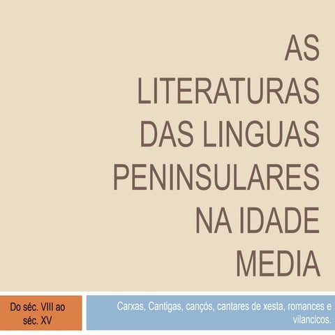 Literaturas peninsulares na idade media