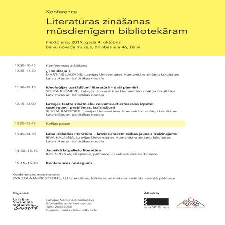 Literatūras zināšanas mūsdienīgam bibliotekāram (programma)