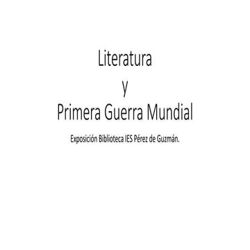 Literatura y primera guerra