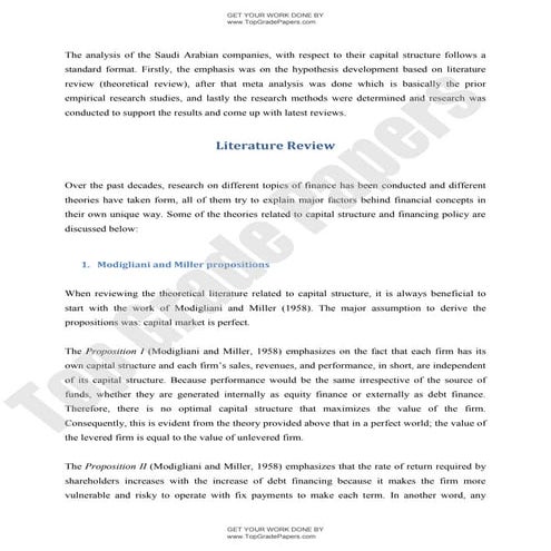 Literature   analysis of sudia arabia companies - assignment - www.topgradepapers.com