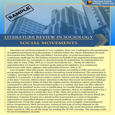 Literature Review in Sociology Example