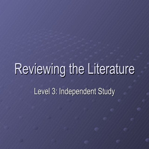 Literature Reviews