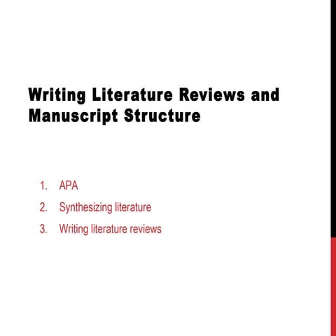 Literature Reviews and APA style