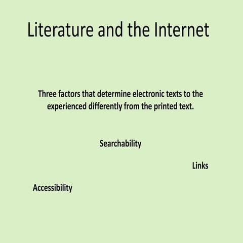 Literature And The Internet