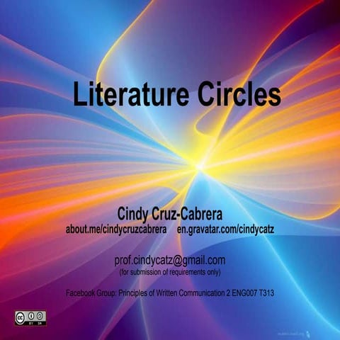 Literature Circles   Cindy Cruz-Cabrera