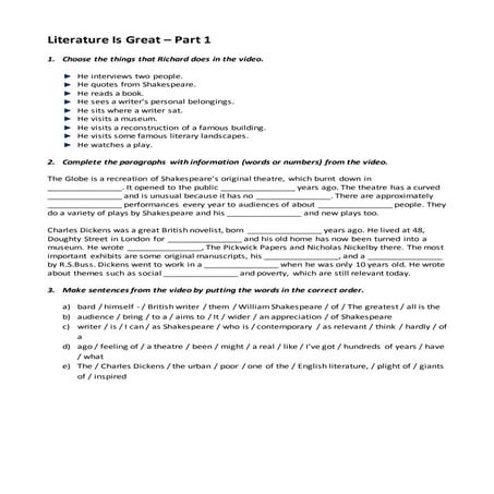 Literature is great part 1