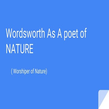 “How Keats differes in his views of Nature from Wordsworth and ...