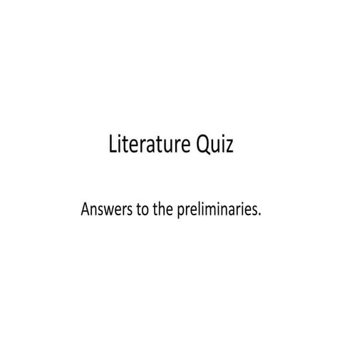 illuminati 2015  Literature quiz prelims with answers.