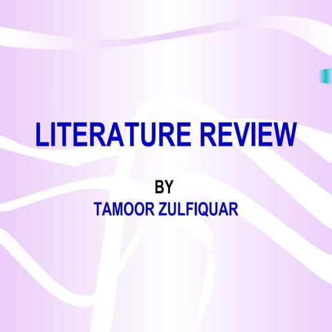Literature review - An Introduction