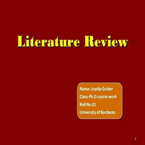 Literature Review Pptx Literature Review Pptx