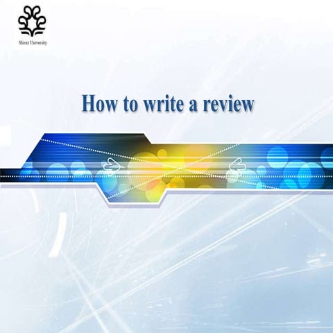 ... "How to write a literature review" ...