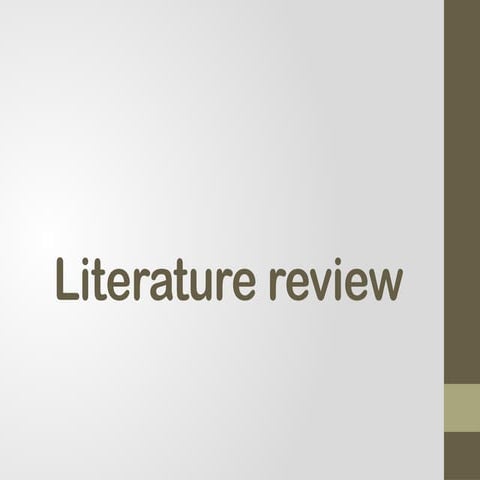 Review of Literature | PPTX