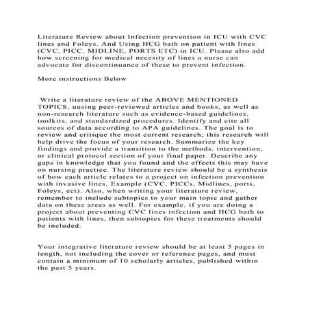 Literature Review about Infection prevention in ICU with CVC lines a.docx
