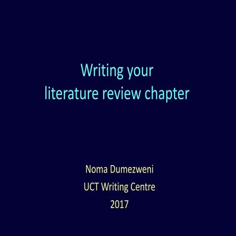 Literature review chapter