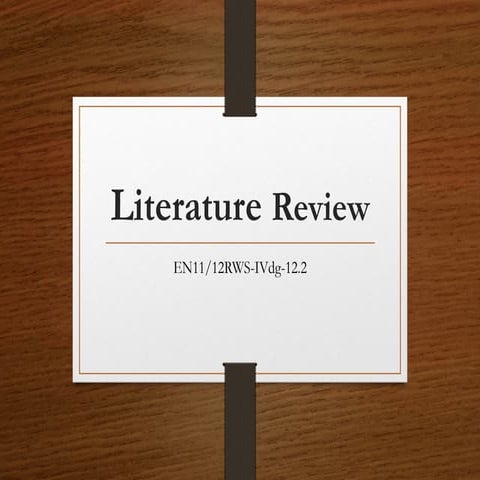 Lesson 14 writing coherent review of literature | PPTX