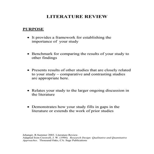 importance of literature review