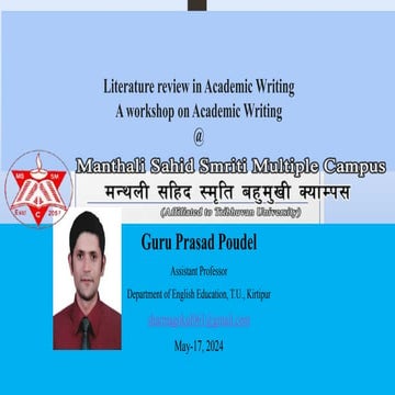 Literature Review in Academic Writing, P