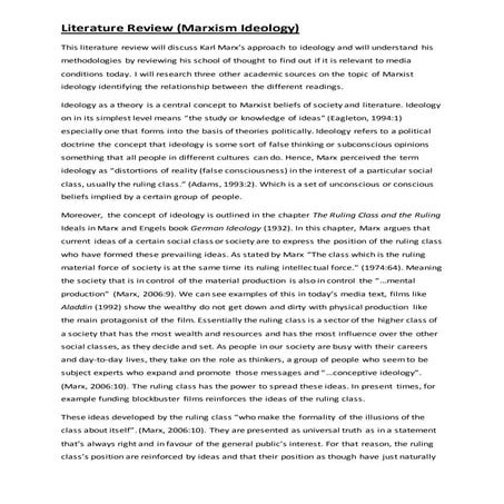 Literature review (marxism ideology)