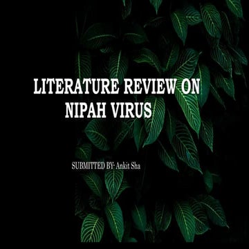 Literature review on Nipah  virus