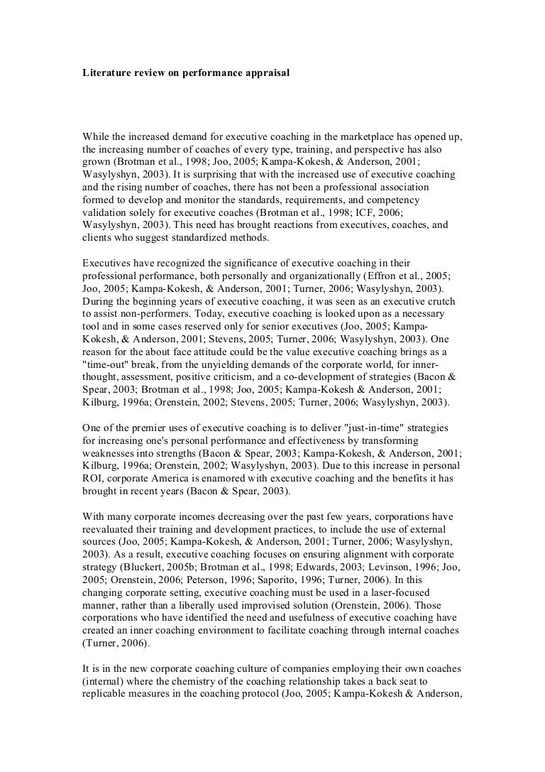Performance related pay literature review
