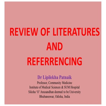 Literature review and referencing | PDF