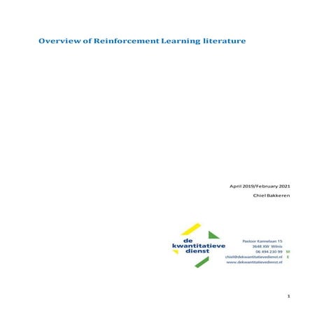 Reinforcement Learning Literature review - apr2019/feb2021 (with zip file)