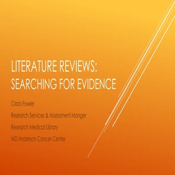 Literature reviews